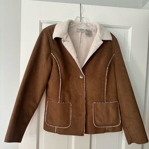 LLBean  faux suede and shearling jacket for women